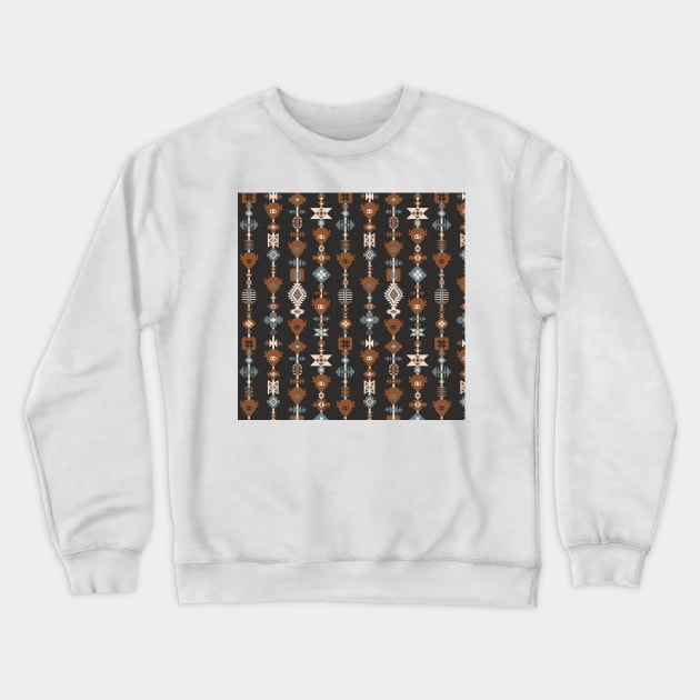 American Tribal Black Crewneck Sweatshirt by Sandra Hutter Designs